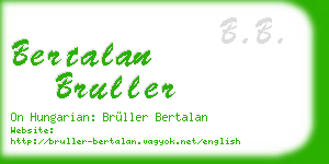 bertalan bruller business card