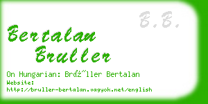 bertalan bruller business card